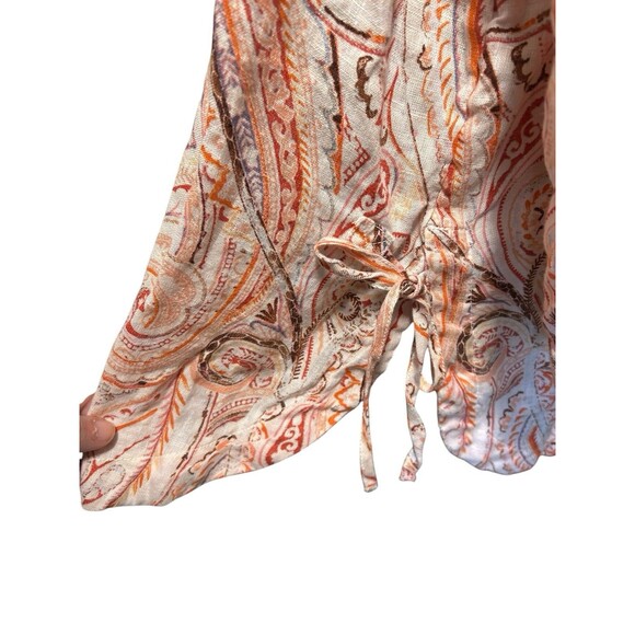 Rachele Zoe 100% LINEN 3/4 SLEEVE PULLOVER PAISLEY TUNIC TOP V-NECK 2X Tunic - Picture 5 of 10